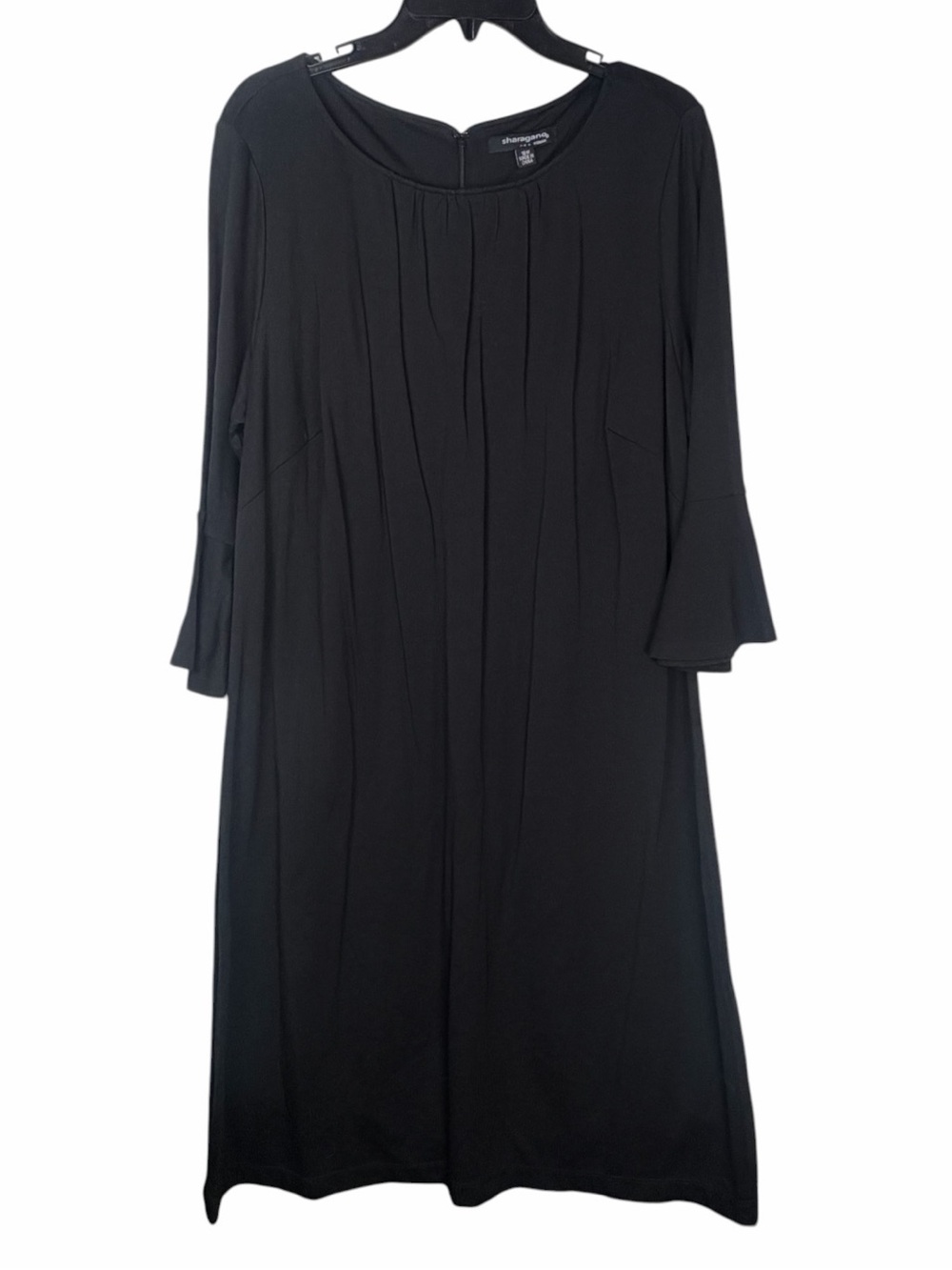 Sharagano NWT Women’s Black Midi Pleated 3/4 Sleeve Shift Dress In Size 16W - Picture 13 of 15